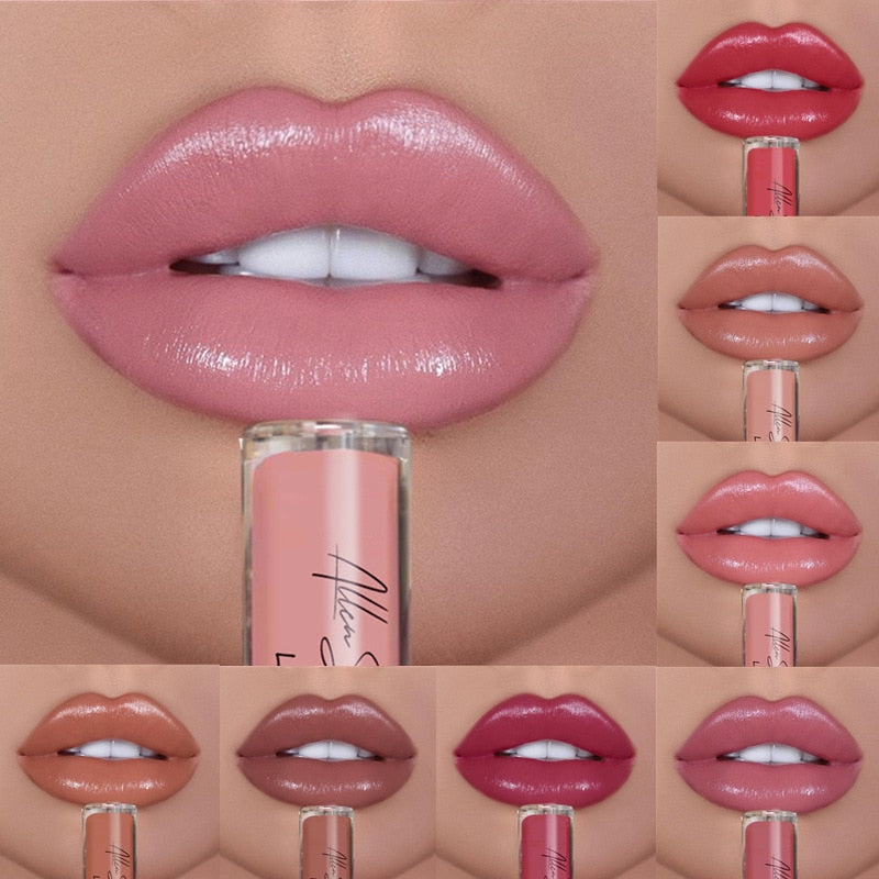 BearPaw 12Colors Creamy Nude Pink Creme Long Lasting Liquid Lipstick Makeup Waterproof Lips Gloss Matte Lipstick Korean Makeup